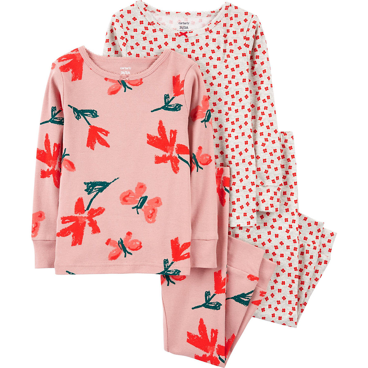 carter`s Schlafanzug Doppelpack für Mädchen rosa-kombi