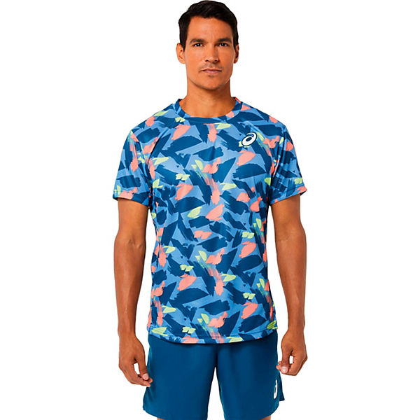 Bekleidung T-Shirts ASICS Performance Tennisshirt Match Funktionsshirts Adultmännlich blau