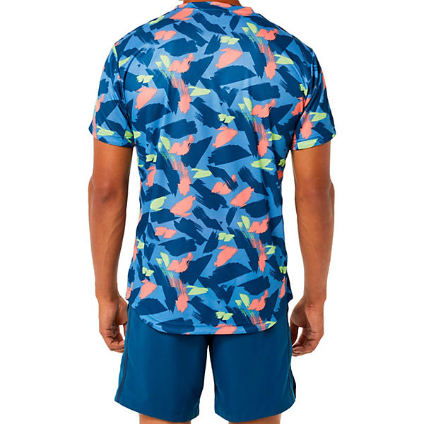 Bekleidung T-Shirts ASICS Performance Tennisshirt Match Funktionsshirts Adultmännlich blau