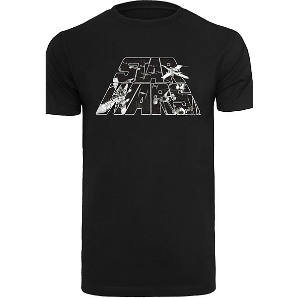 Bekleidung T-Shirts F4NT4STIC Star Wars Logo Space Sketch T-Shirts schwarz