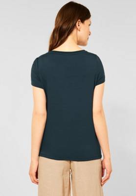Street One T-Shirt im Materialmix blau EN6532