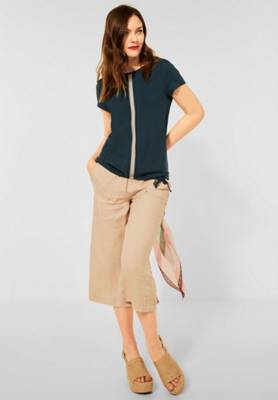 Street One T-Shirt im Materialmix blau EN6532