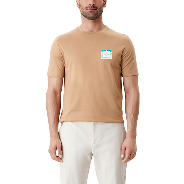 Bekleidung T-Shirts s.Oliver Jerseyshirt mit Print-Detail T-Shirts braun
