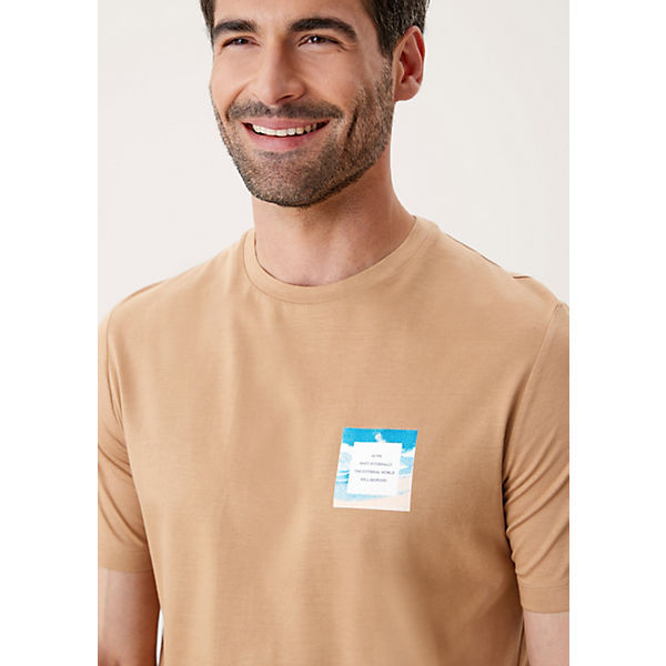 Bekleidung T-Shirts s.Oliver Jerseyshirt mit Print-Detail T-Shirts braun