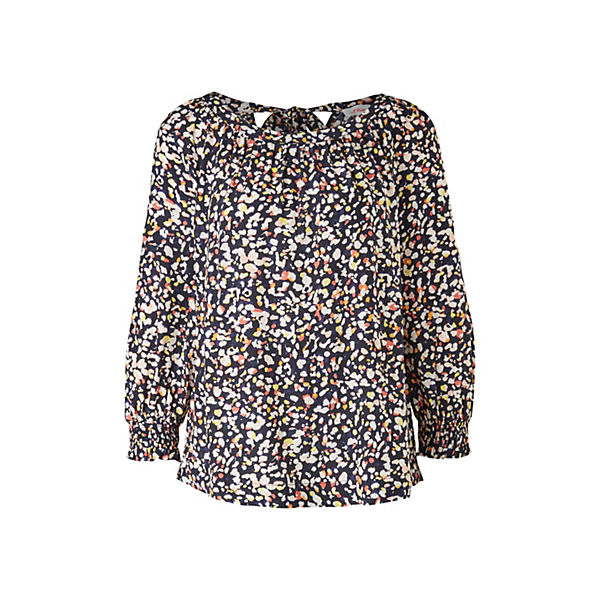 Bekleidung Langarmblusen s.Oliver Bluse mit Schleife im Nacken 3/4-Arm-Blusen blau Bekleidung Langarmblusen s.Oliver Bluse mit Schleife im Nacken 3/4-Arm-Blusen blau