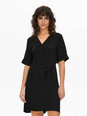 Jacqueline de Yong Lockeres Kurzarm Blusen Kleid JDYDIVYA schwarz