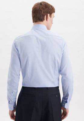 seidensticker Business Langarmhemden Arm blau Slim Kentkragen Uni Extra langer Hemd