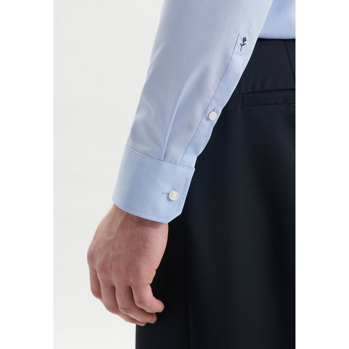 seidensticker Business Hemd Slim Extra langer Arm Kentkragen Uni  Langarmhemden blau