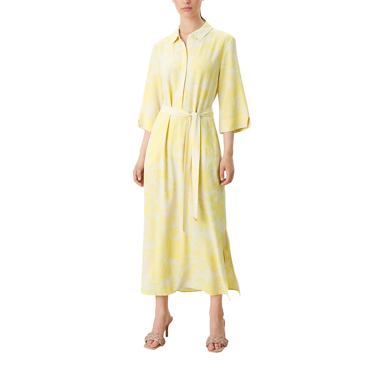 s.Oliver BLACK LABEL Kleid mit Allover-Print Jerseykleider gelb