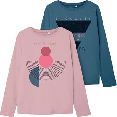 name it Langarmshirt NKFVEEN Doppelpack für Mädchen helllila