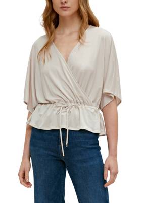 comma Bluse mit Cache-Coeur-Ausschnitt Tops beige