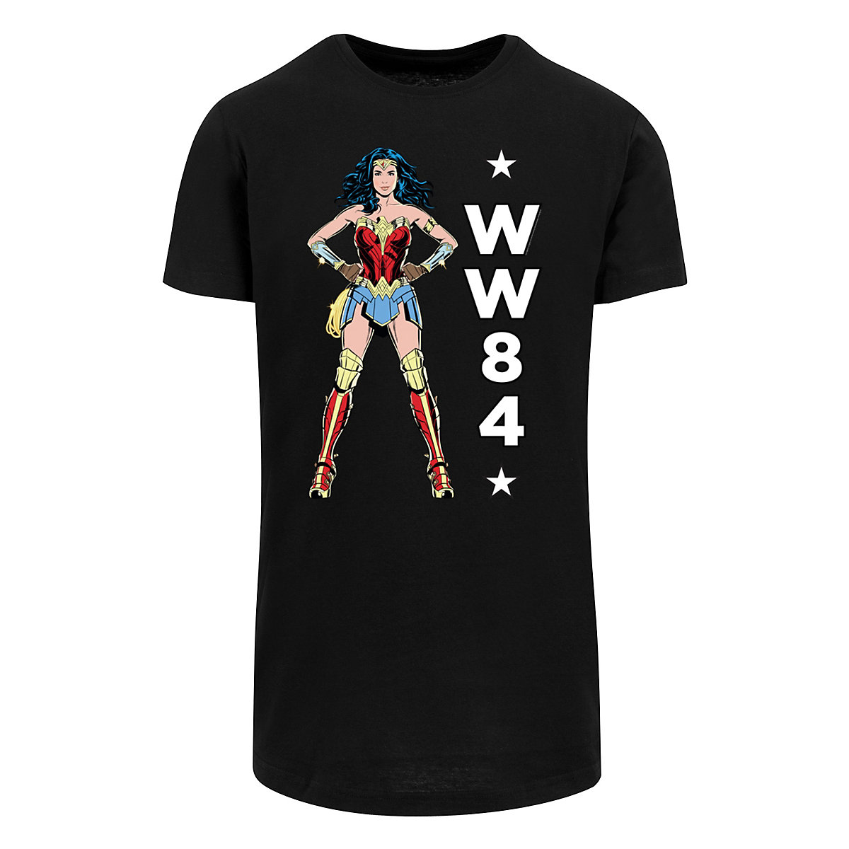 F4NT4STIC Long Cut T-Shirt 'DC Comics Wonder Woman 84 Standing Logo' T-Shirts schwarz