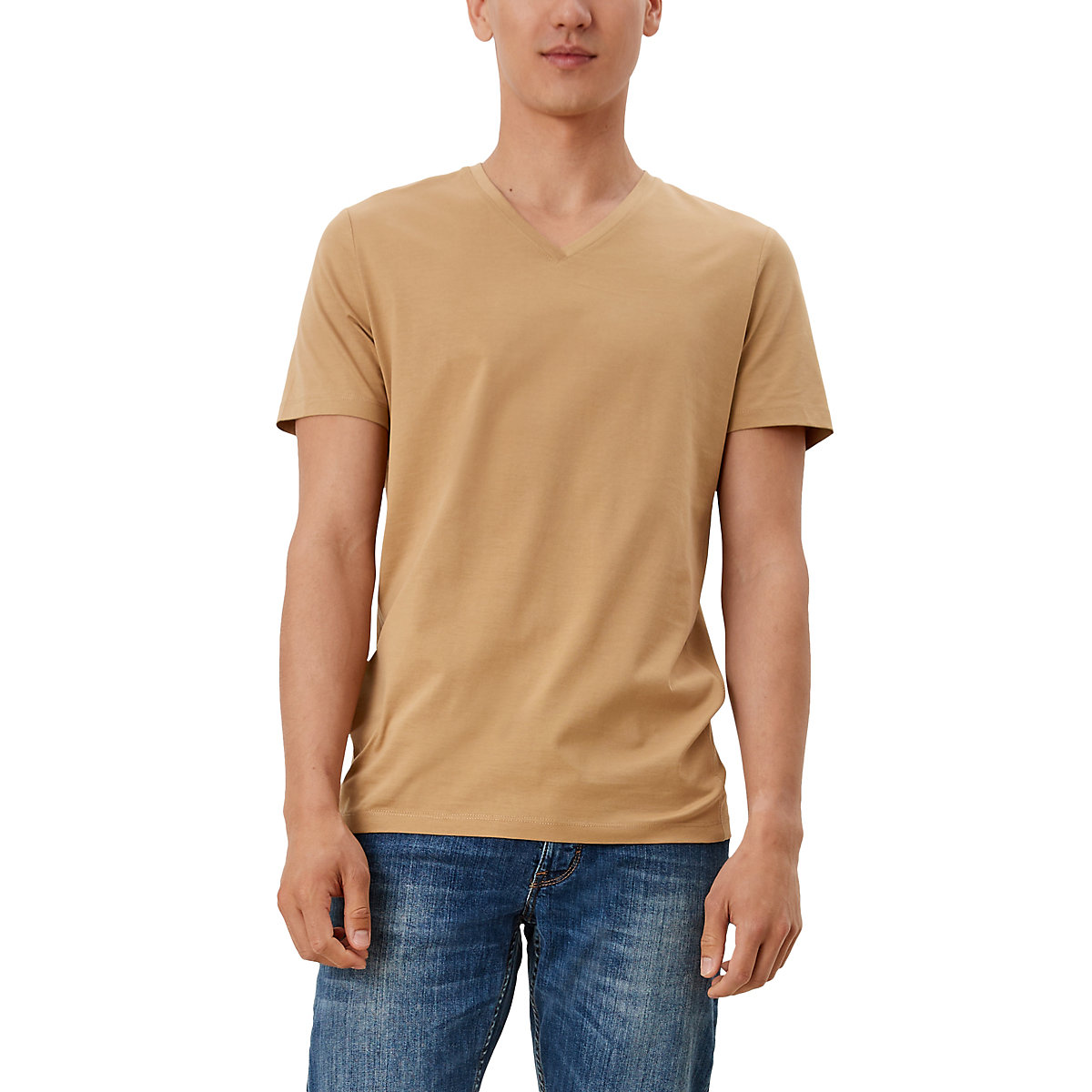 s.Oliver Basic-Shirt mit V-Ausschnitt T-Shirts braun