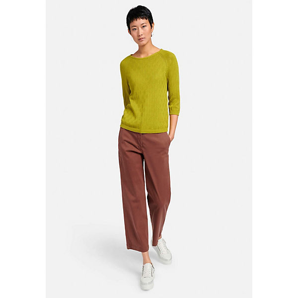 Bekleidung Sweatshirts Peter Hahn 3/4 Arm-Pullover cotton Sweatshirts grün