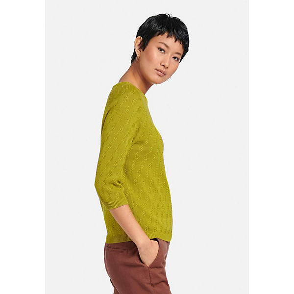 Bekleidung Sweatshirts Peter Hahn 3/4 Arm-Pullover cotton Sweatshirts grün