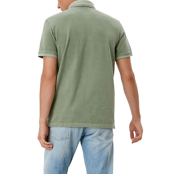 Bekleidung T-Shirts s.Oliver Poloshirt mit Wascheffekt T-Shirts olive