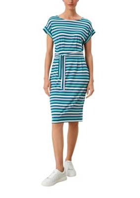 s.Oliver Jerseykleid mit Streifen Jerseykleider petrol