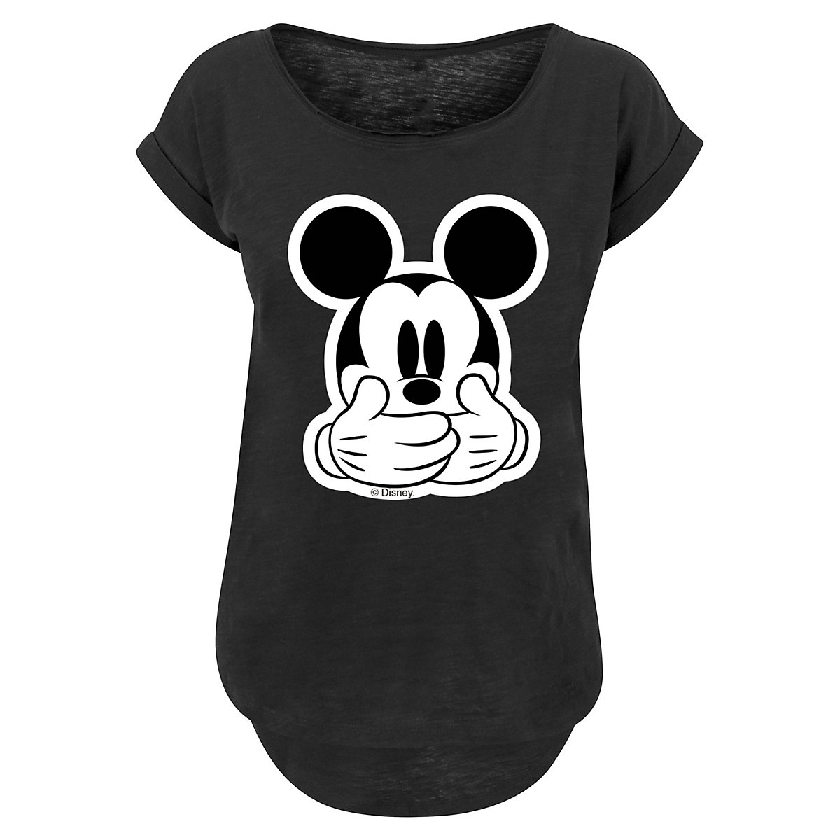 F4NT4STIC Long Cut T-Shirt Disney Micky Maus Don’t Speak T-Shirts schwarz