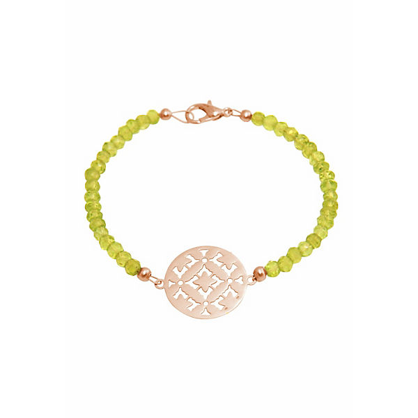 Yoga Mandala und grüne Periot Edelsteine Armbänder