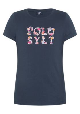 POLO SYLT T-Shirt mit floralem Logodesign T-Shirts für Mädchen dunkelblau