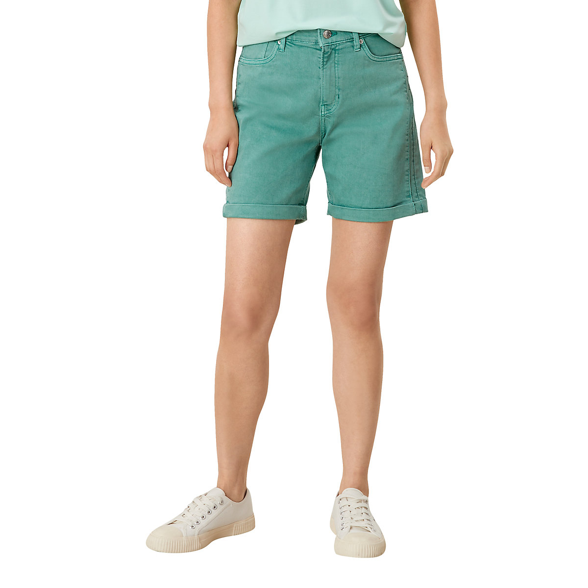 s.Oliver Regular: Shorts aus Cotton-Viskose-Blend Jeanshosen türkis