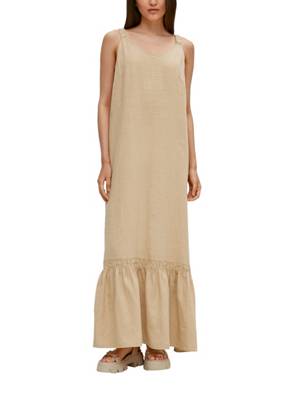 comma casual identity Maxi-Kleid aus Leinen Jerseykleider braun