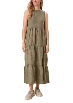 s.Oliver Volantkleid mit Rückenschleife Jerseykleider olive