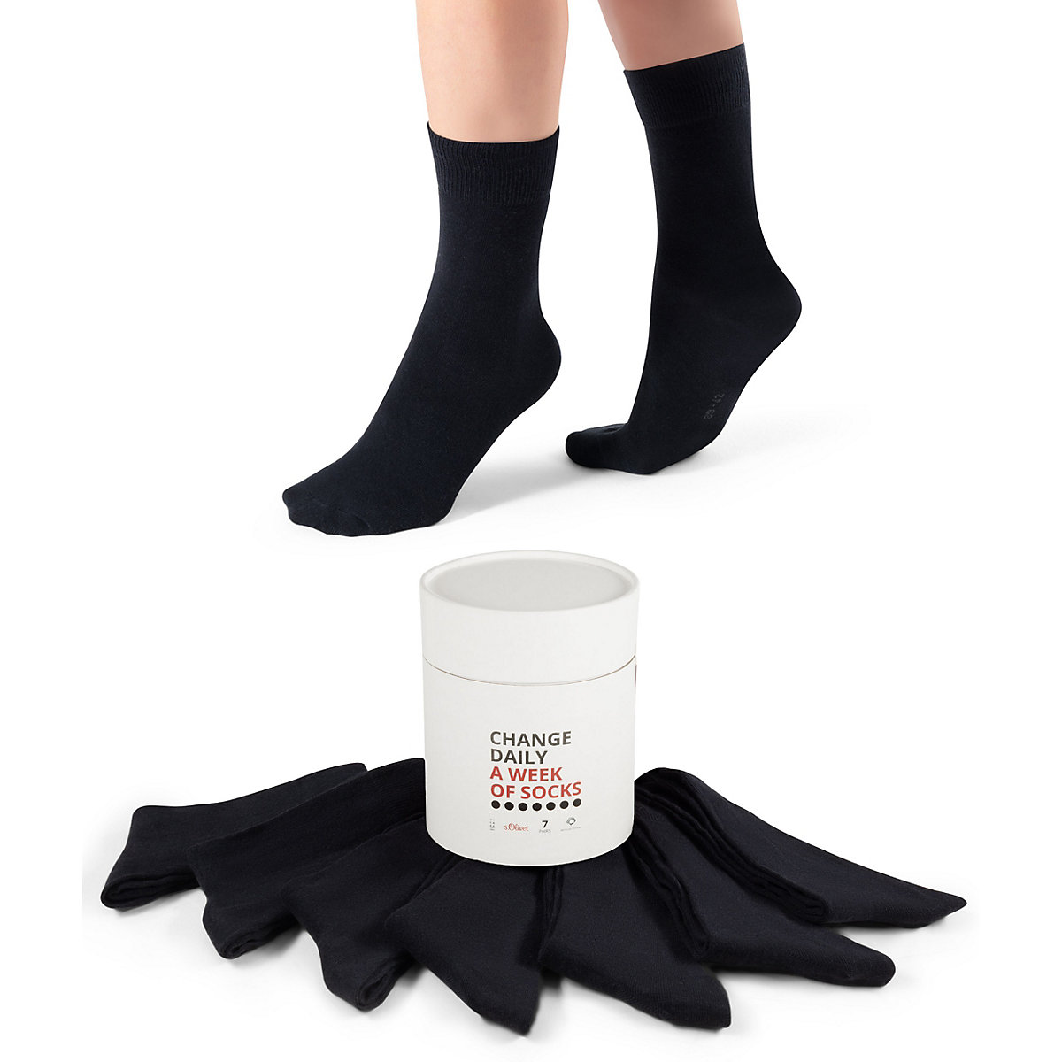 s.Oliver Unisex essentials Socks in Box 7p schwarz