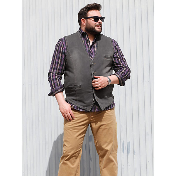 Bekleidung Pullover & Strickjacken Men Plus Weste Jog-Denim Spezialschnitt grau