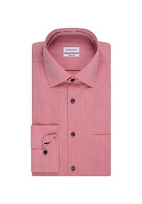 seidensticker Business Hemd Regular Langarm Kentkragen Uni Langarmhemden rot | Klassische Hemden
