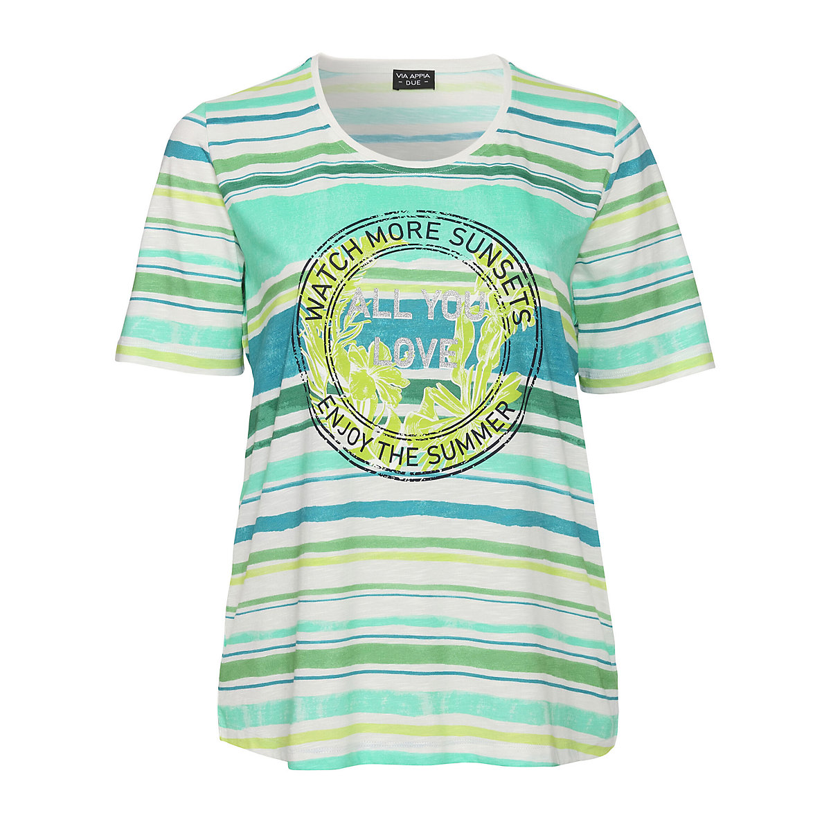 Via Appia T-Shirt Fesches T-Shirt mit Glitzerdetails grün