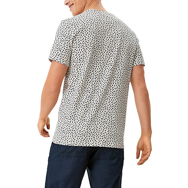 Bekleidung T-Shirts s.Oliver T-Shirt mit Alloverprint T-Shirts creme