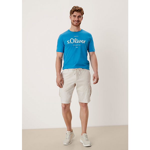 Bekleidung Shorts s.Oliver Regular: Bermuda mit Cargotaschen Shorts creme