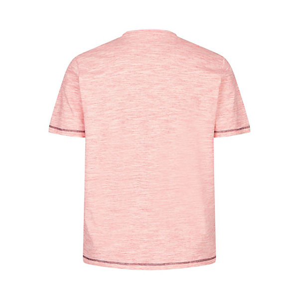 Bekleidung T-Shirts Big fashion T-Shirt mit Knopfleiste T-Shirts rot/weiß