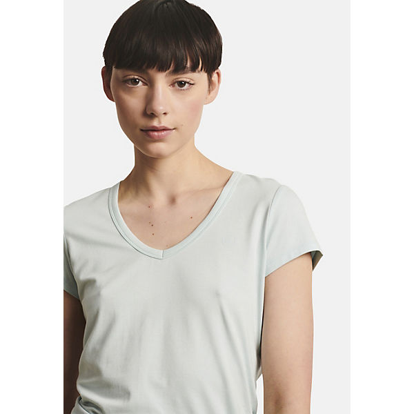 Bekleidung T-Shirts JANE LUSCHKA T-Shirt T shirt V Neck easy wear/1 Organic Cotton T-Shirts aqua
