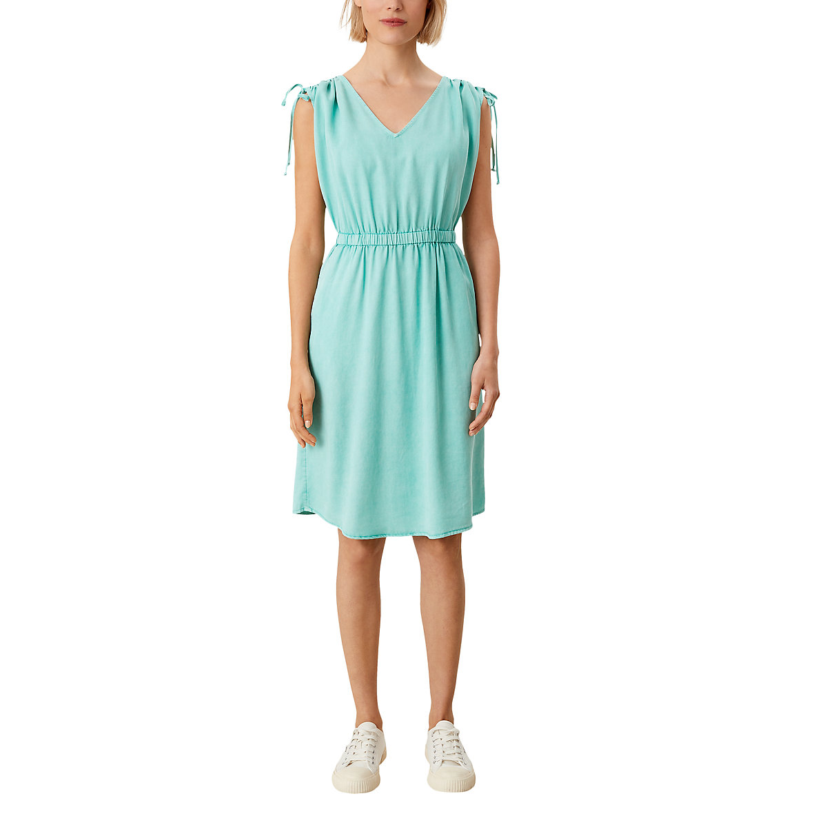 s.Oliver Kleid mit Raffung Jerseykleider türkis s.Oliver Kleid mit Raffung Jerseykleider türkis