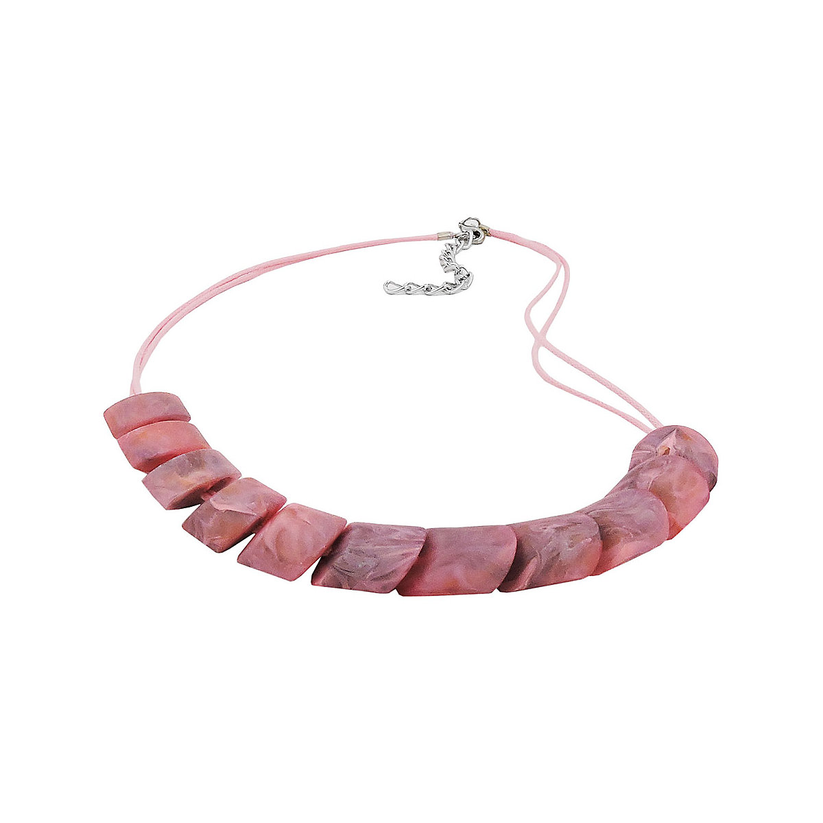 GALLAY Kette Schrägperle rosa-marmoriert-matt Kordel rosa 45cm Halsketten rosa GALLAY Kette Schrägperle rosa-marmoriert-matt Kordel rosa 45cm Halsketten rosa