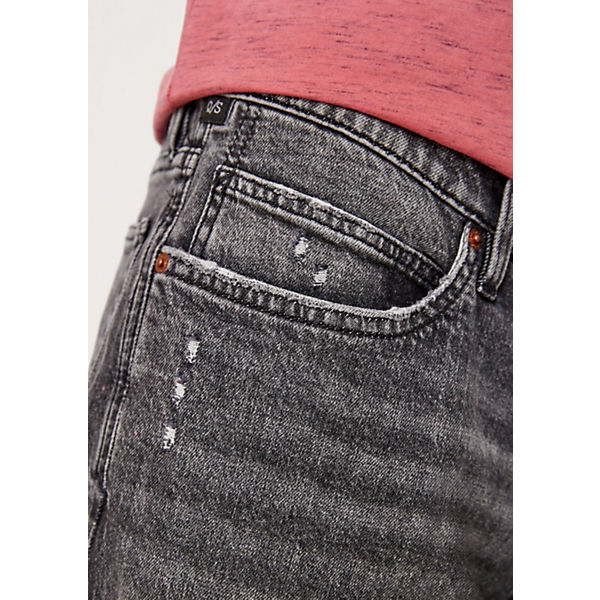 Bekleidung Shorts QS by s.Oliver Regular: Denim-Short im Used-Look Shorts grau