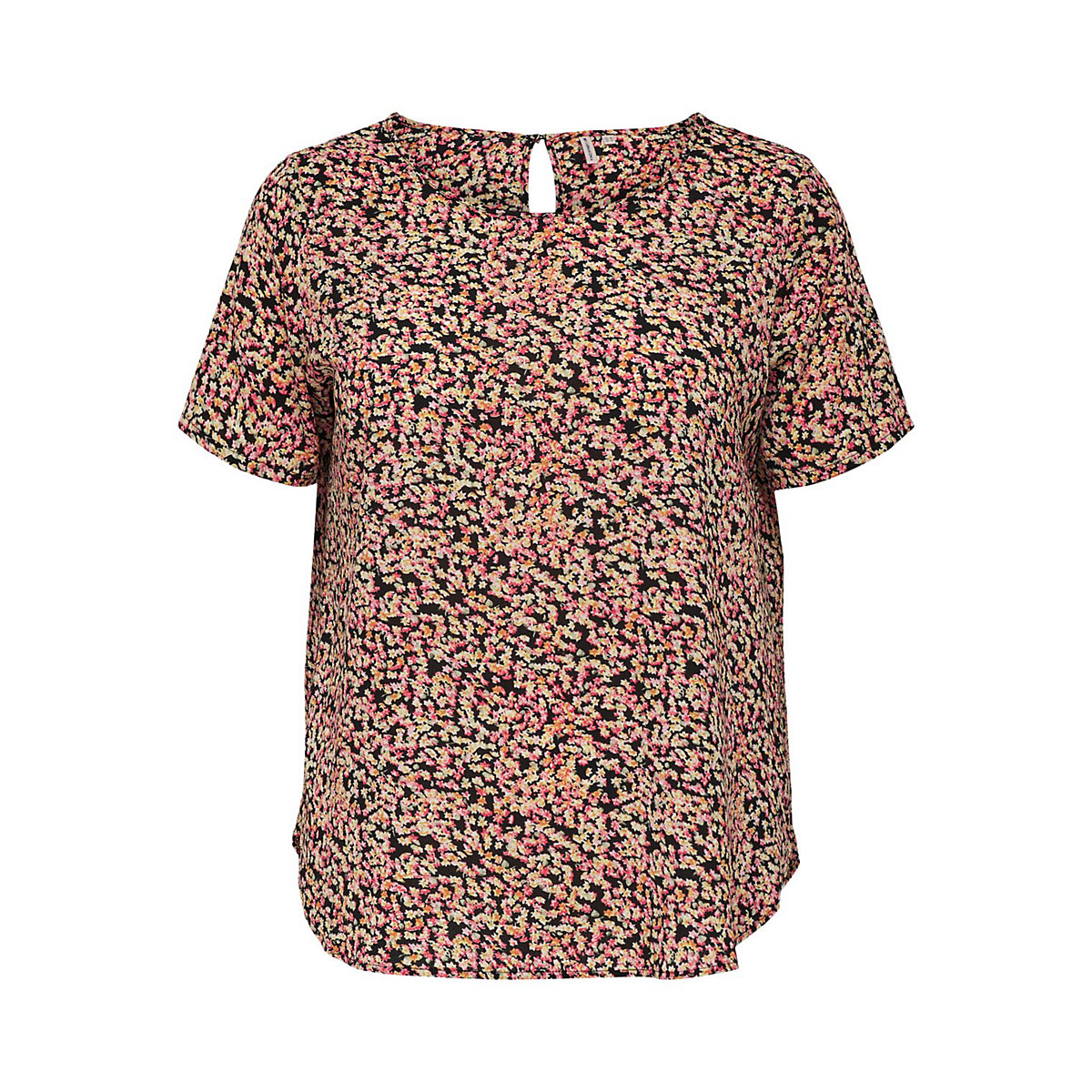 ONLY CARMAKOMA Kurzarm Design Bluse Plus Size Curvy Shirt CARVICA Übergröße rot