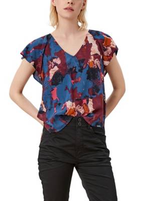 QS by s.Oliver Bluse aus leichter Viskose Kurzarmblusen mehrfarbig