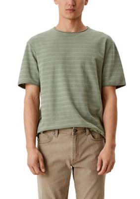 s.Oliver T-Shirt mit gestreiftem Strukturmuster T-Shirts olive
