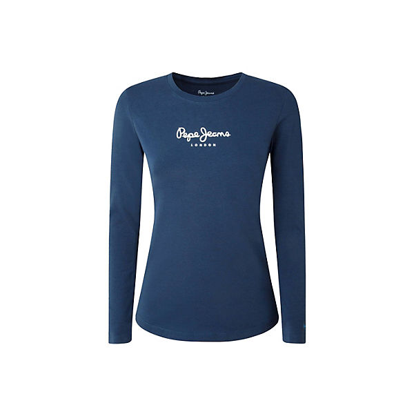 Bekleidung Sweatshirts Pepe Jeans Damen Longsleeve - NEW VERGINIA LS Rundhals Langarm Baumwolle Logo einfarbig Sweatshirts dunke