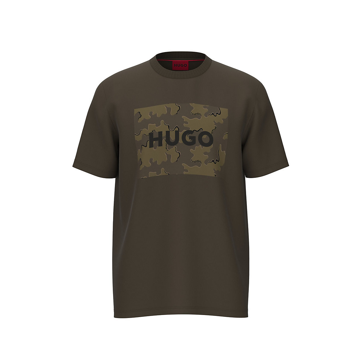 HUGO Herren T-Shirt Dulive_U224 Rundhals Kurzarm Logo Baumwolle T-Shirts grün
