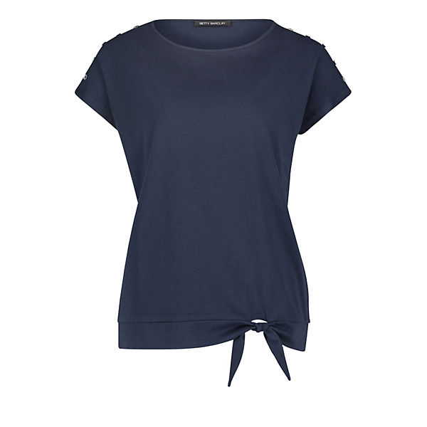 Bekleidung T-Shirts Betty Barclay Betty Barclay Basic Shirt mit Schleifenknoten T-Shirts blau