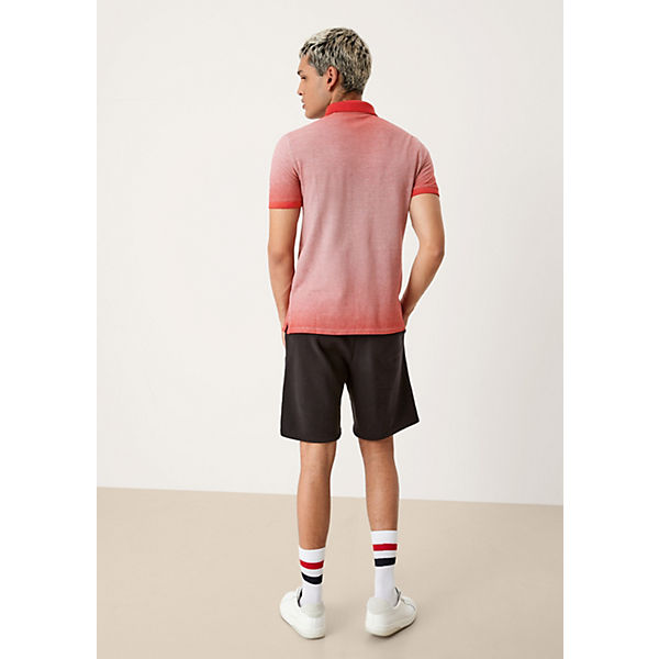 Bekleidung Poloshirts QS by s.Oliver Poloshirt mit Rippbündchen Poloshirts pink