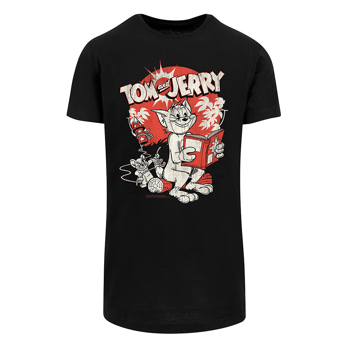 F4NT4STIC Long Cut T-Shirt Tom and Jerry TV Serie Rocket Prank T-Shirts schwarz