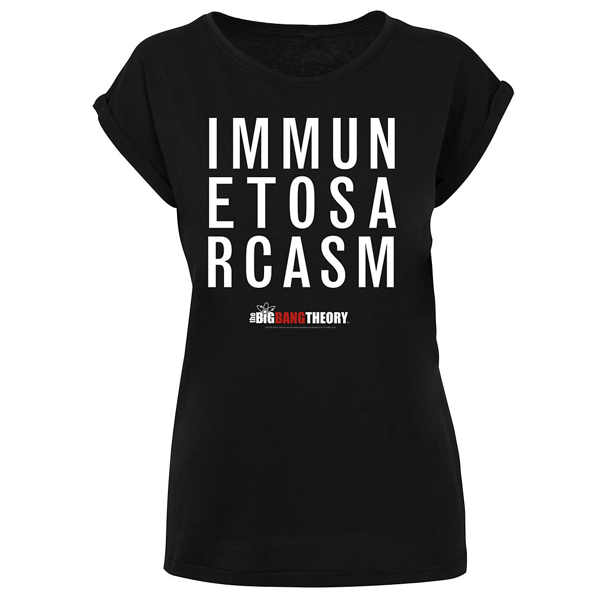 F4NT4STIC Extended Shoulder Shirt 'Big Bang Theory Immune To Sarcasm' T-Shirts schwarz