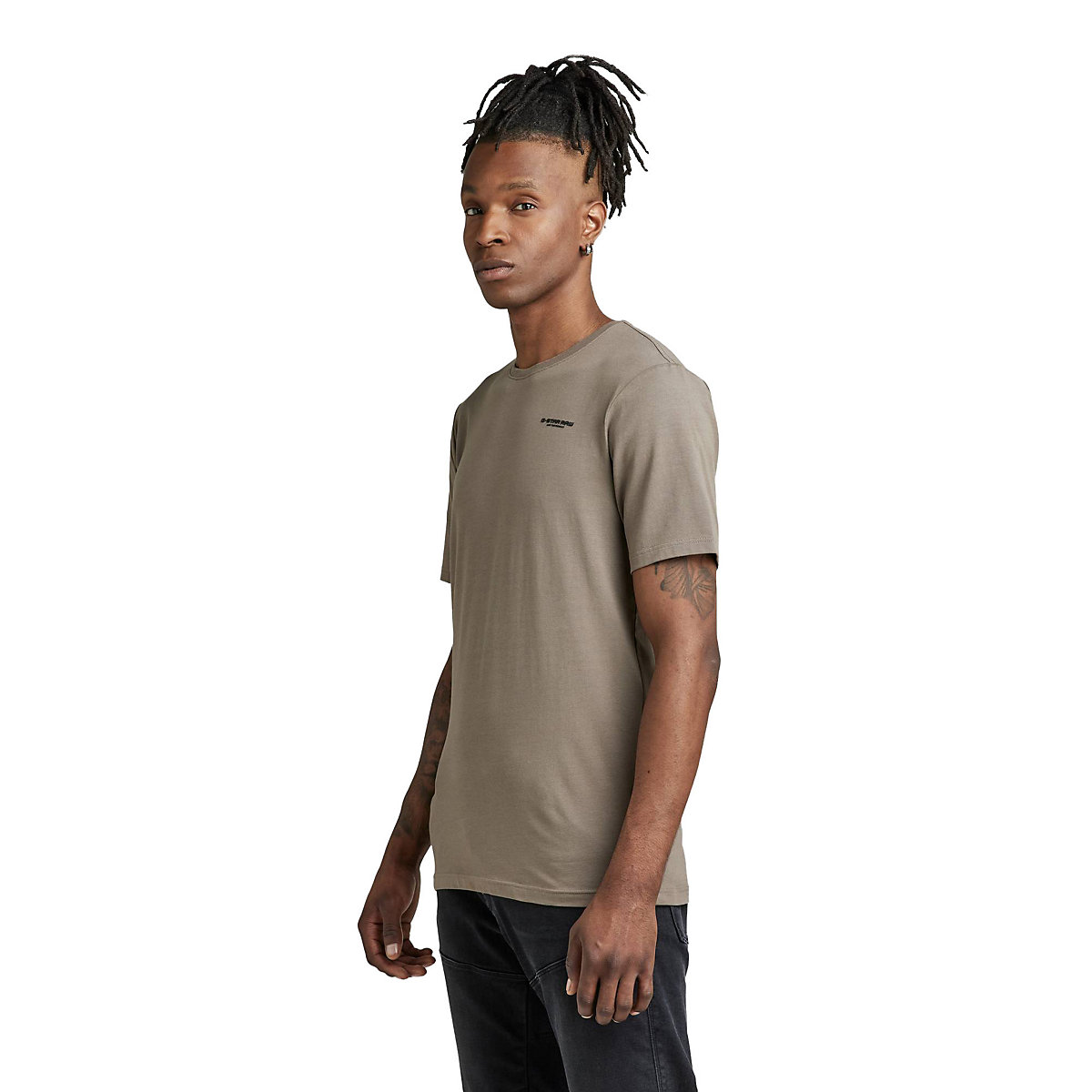 G-Star RAW Herren T-Shirt Slim Base Rundhals Organic Cotton Stretch Jersey T-Shirts taupe PR11297