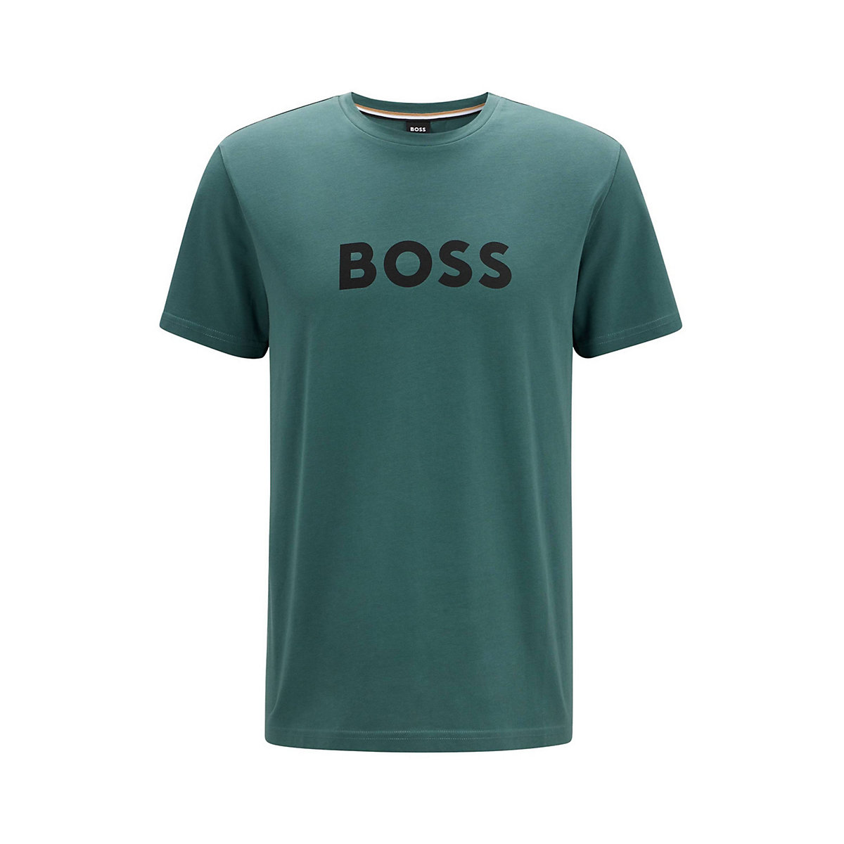BOSS Herren T-Shirt kurzarm T-Shirt RN Rundhals großer Logodruck UV-Protection Baumwolle T-Shirts grün