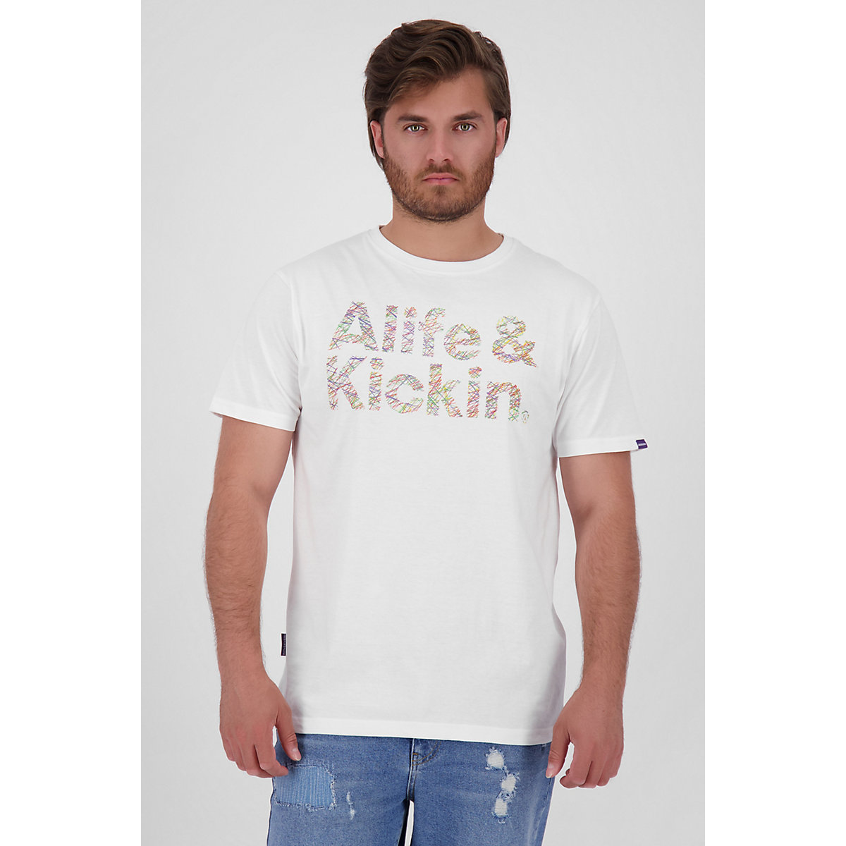 ALIFE AND KICKIN® Logo IconAK Shirt T-Shirt T-Shirts white denim